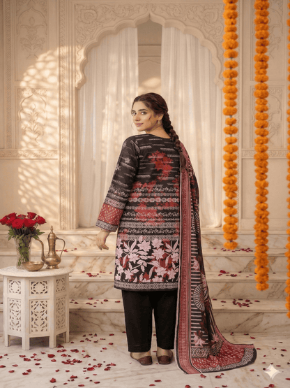 Unstitched Printed Lawn 3 Piece