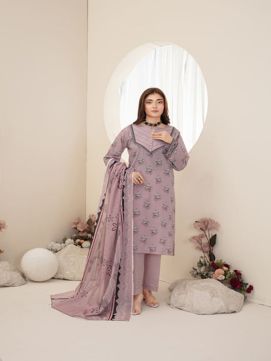 Unstitched Printed Lawn 3 Piece
