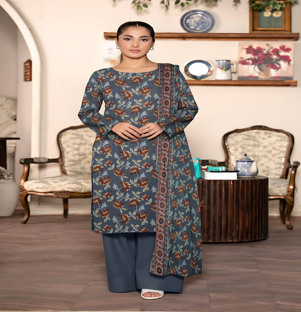 Unstitched Printed Lawn 3 Piece