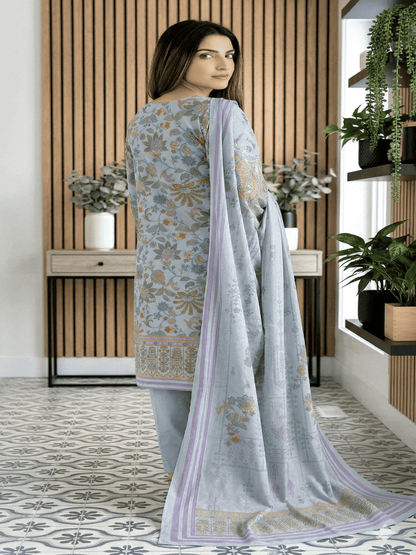 Unstitched Digital Printed Lawn 3 Piece