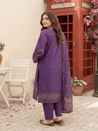 Jacquard Brosha Lawn 3 Piece Suit Unstitched