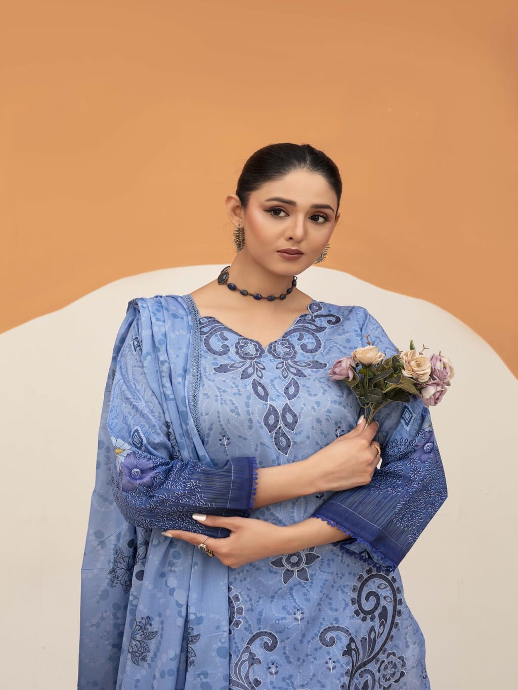 Unstitched Printed Lawn 3 Piece