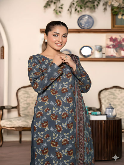 Unstitched Printed Lawn 3 Piece