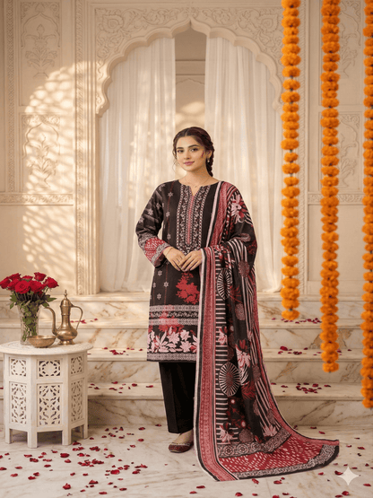 Unstitched Printed Lawn 3 Piece