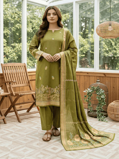 Jacquard Brosha Lawn 3 Piece Suit Unstitched
