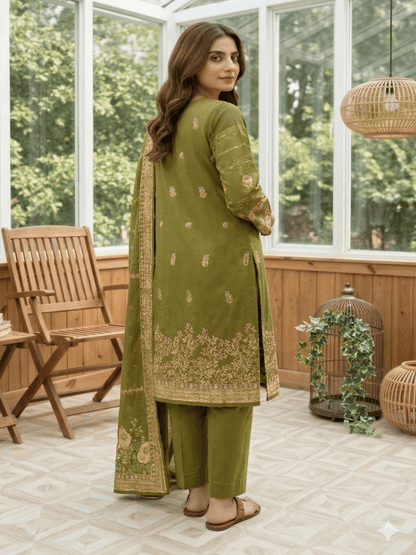 Jacquard Brosha Lawn 3 Piece Suit Unstitched
