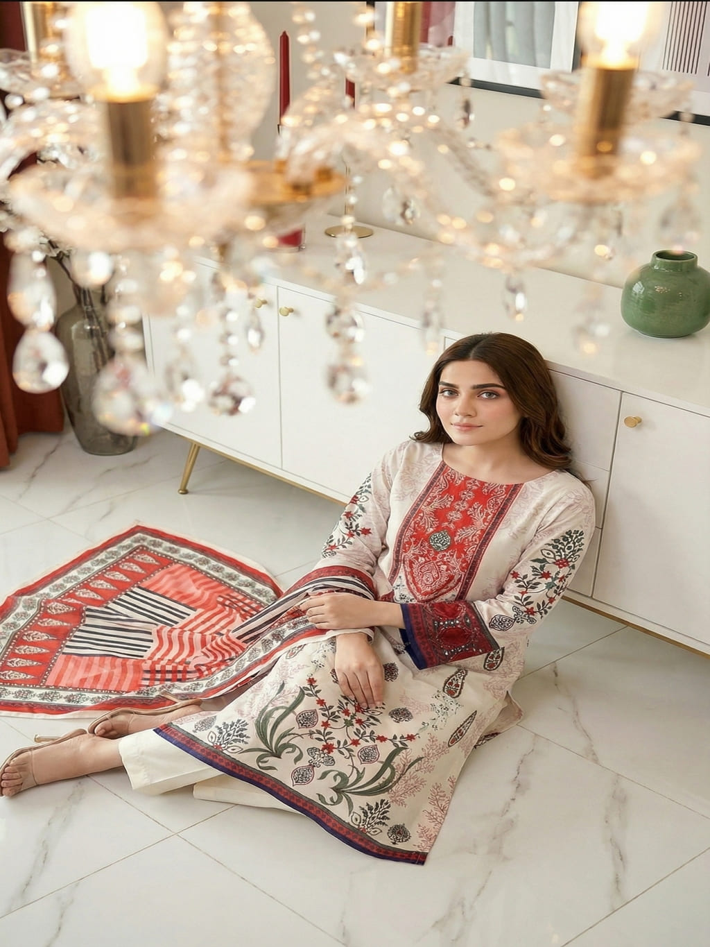 Unstitched Printed Lawn 3 Piece