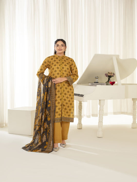 Unstitched Printed Lawn 3 Piece