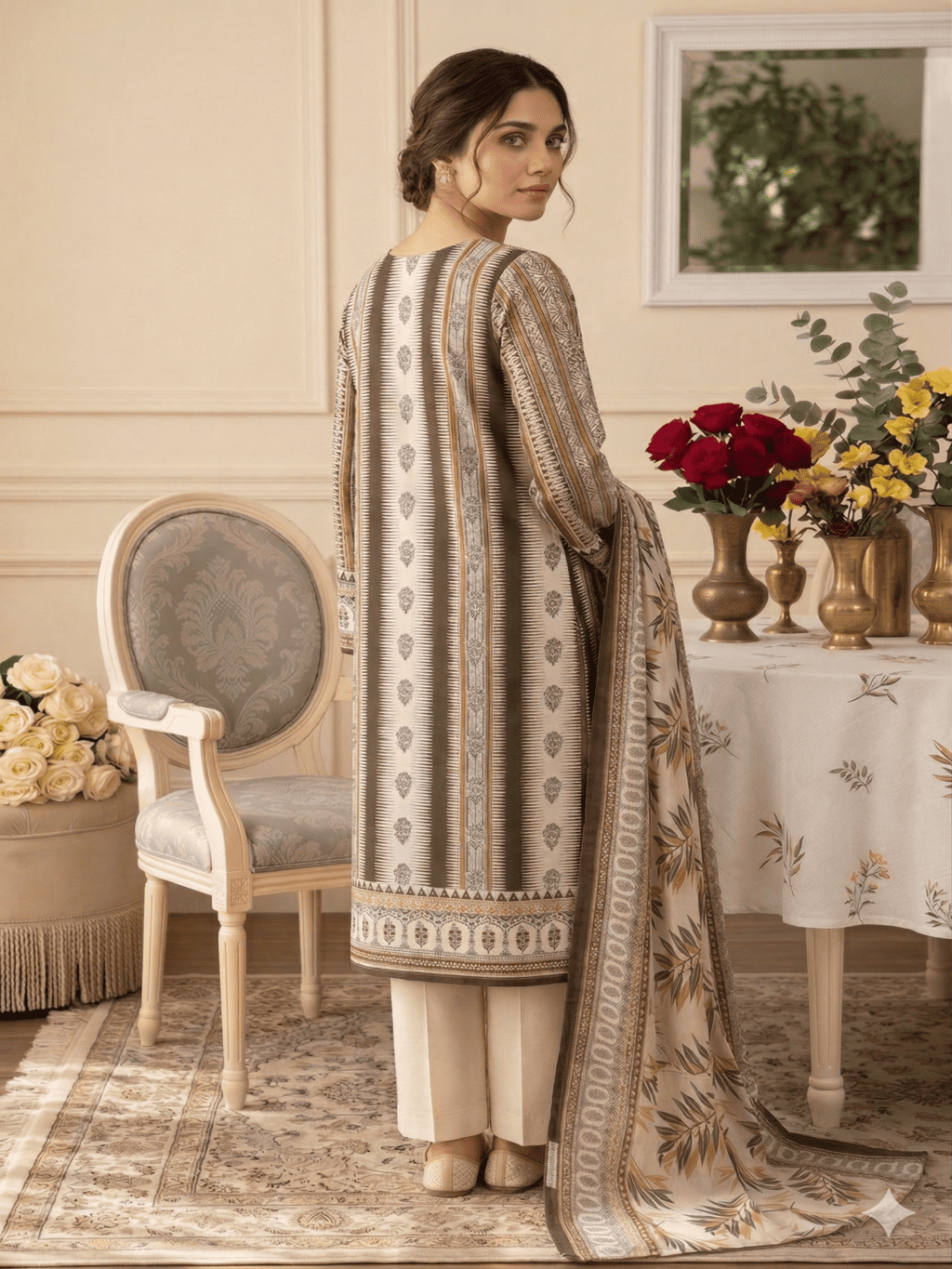 Unstitched Printed Lawn 3 Piece Suit