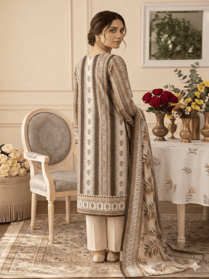 Unstitched Printed Lawn 3 Piece Suit