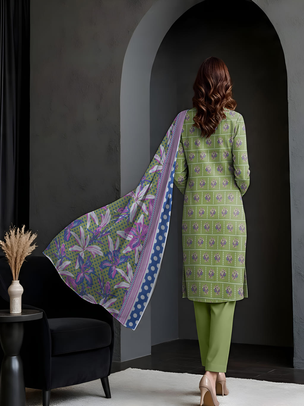 Unstitched Printed Lawn 3 Piece