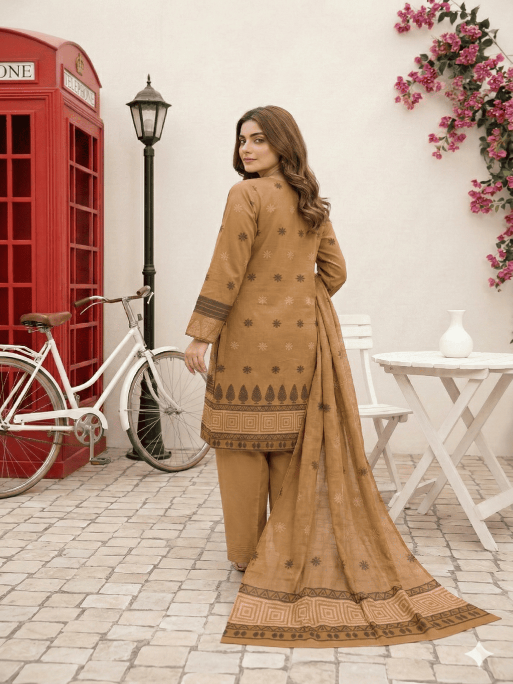 Jacquard Brosha Lawn 3 Piece Suit Unstitched
