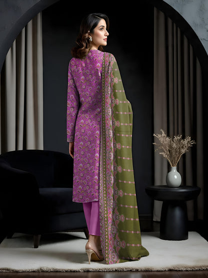 Unstitched Printed Lawn 3 Piece