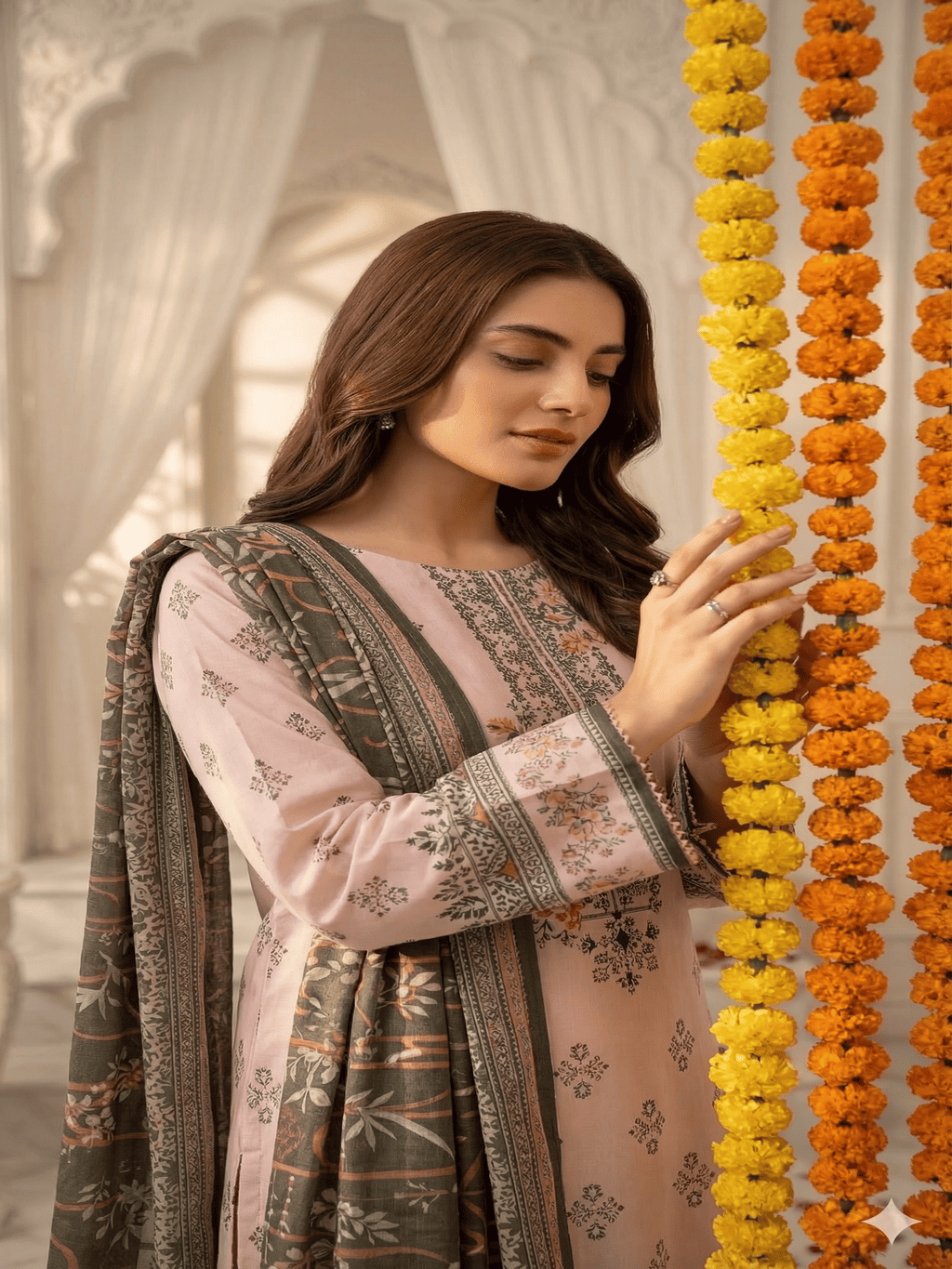 Unstitched Printed lawn 3 Piece