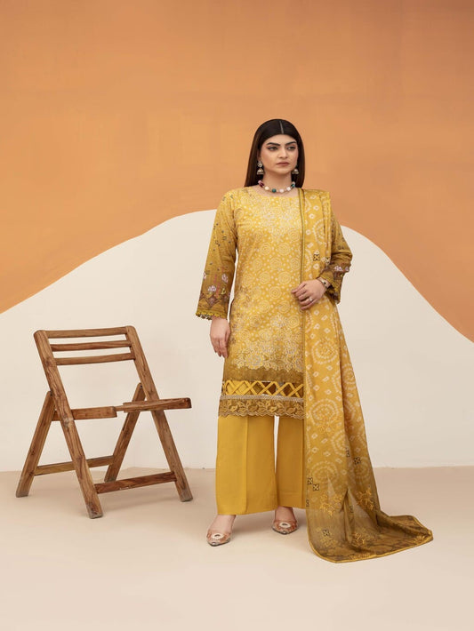 Unstitched Printed Lawn 3 Piece