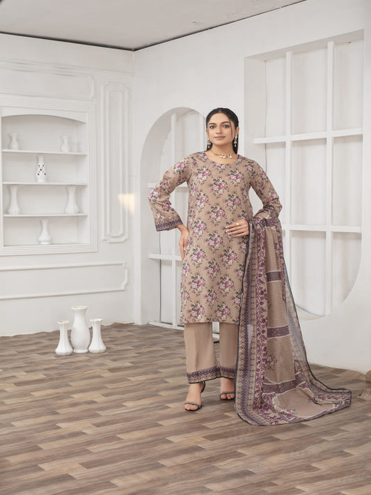 Unstitched Printed Lawn 3 Piece