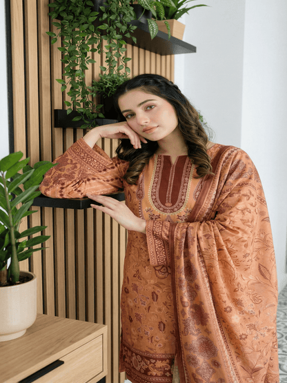 Unstitched Digital Printed Lawn 3 Piece
