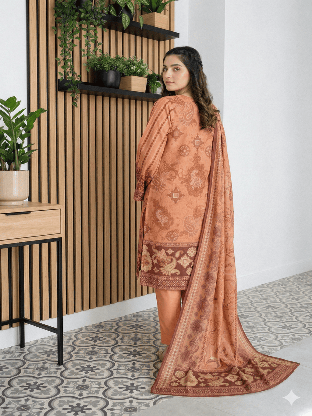 Unstitched Digital Printed Lawn 3 Piece