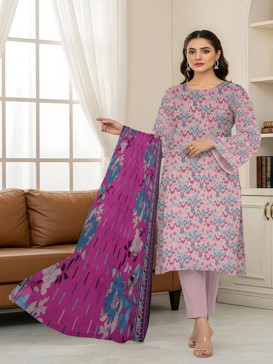 Unstitched Printed Lawn 3 Piece