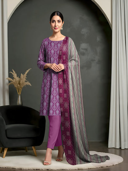 Unstitched Printed Lawn 3 Piece