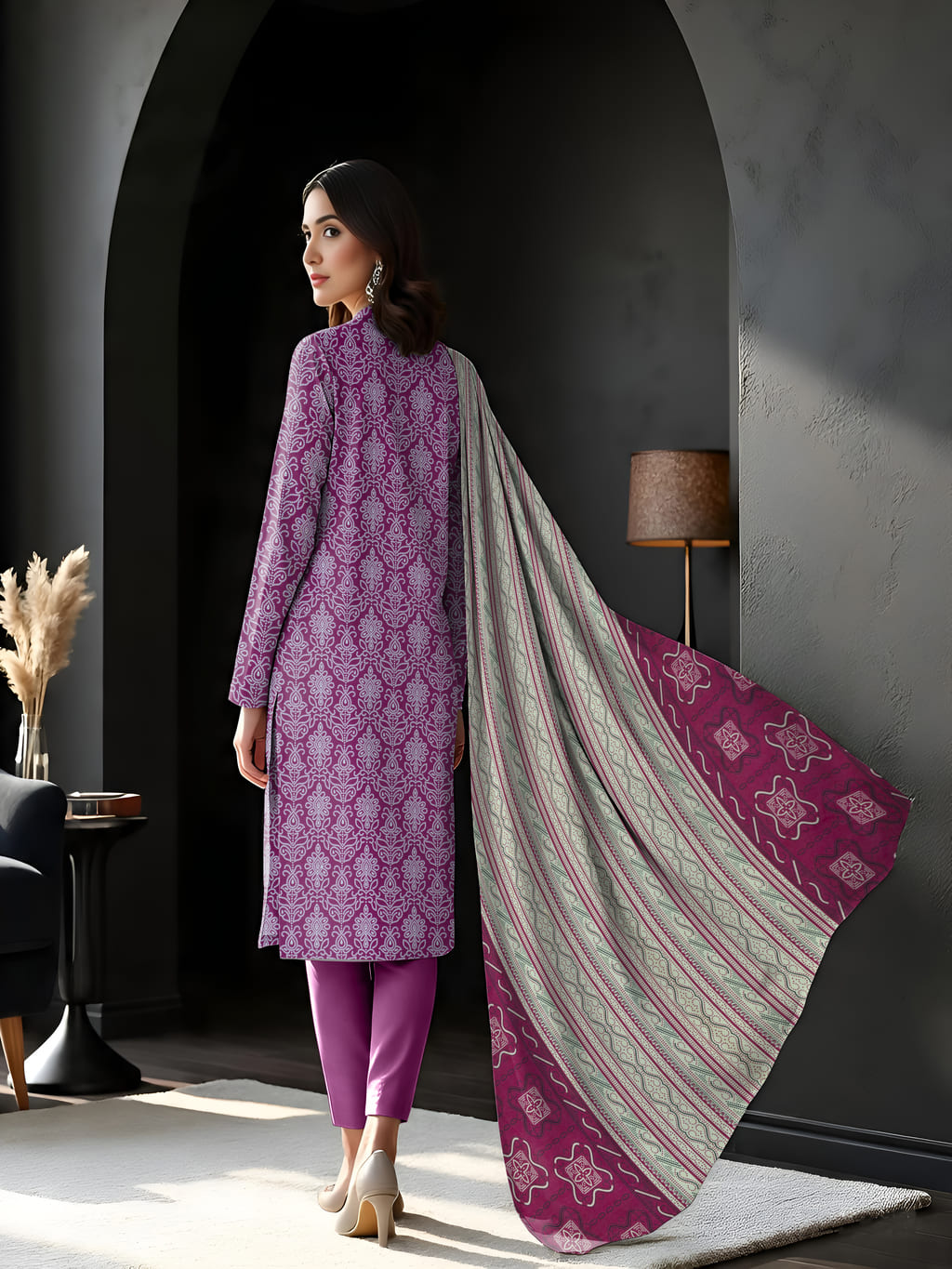 Unstitched Printed Lawn 3 Piece