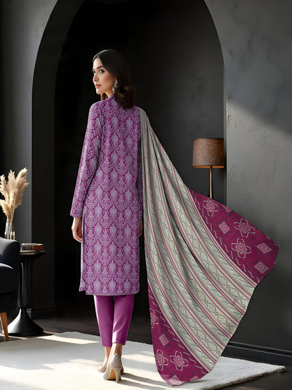 Unstitched Printed Lawn 3 Piece
