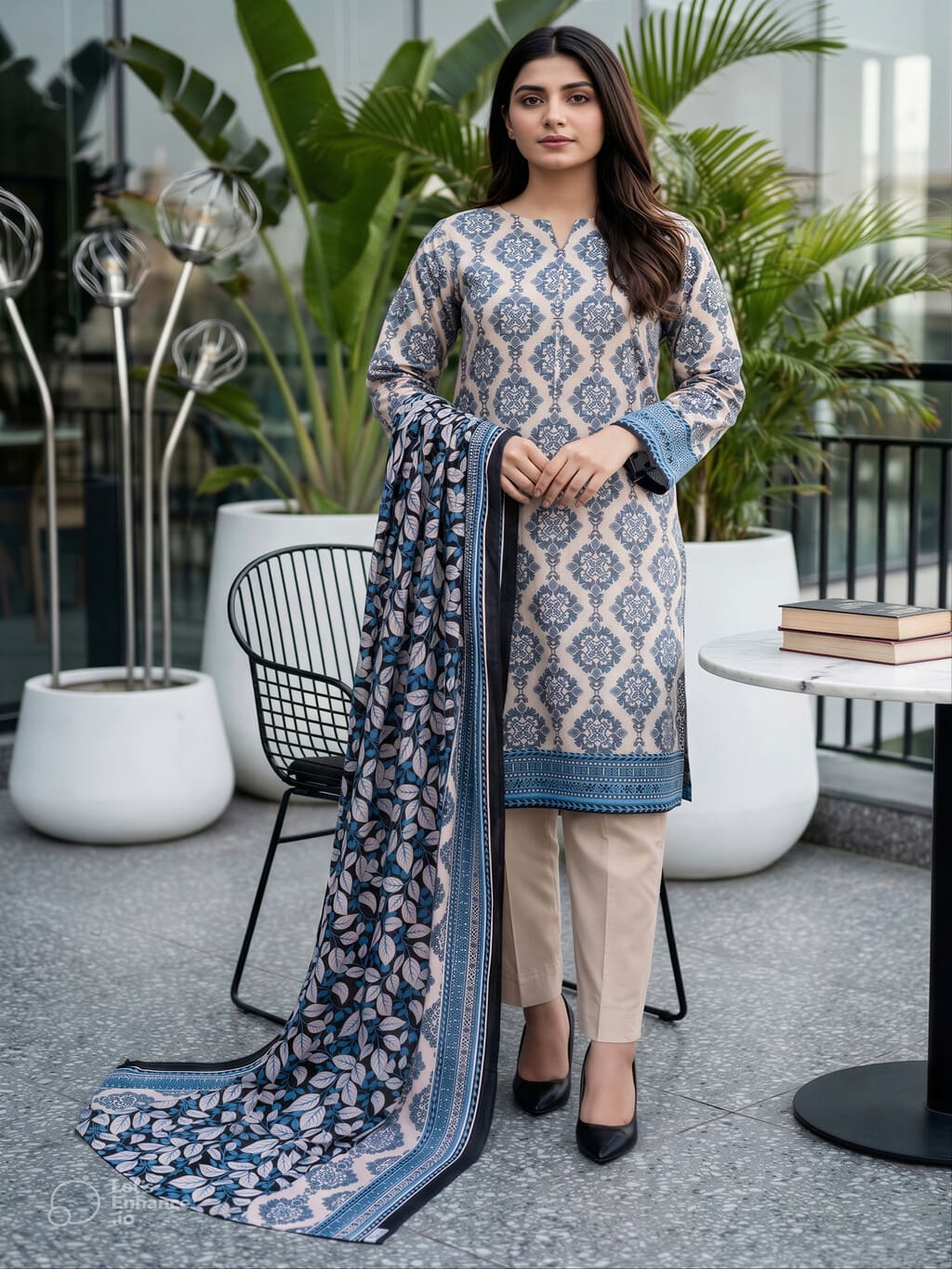 Unstitched Printed Lawn 3 Piece Suit