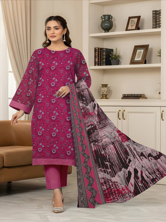 Unstitched Printed Lawn 3 Piece