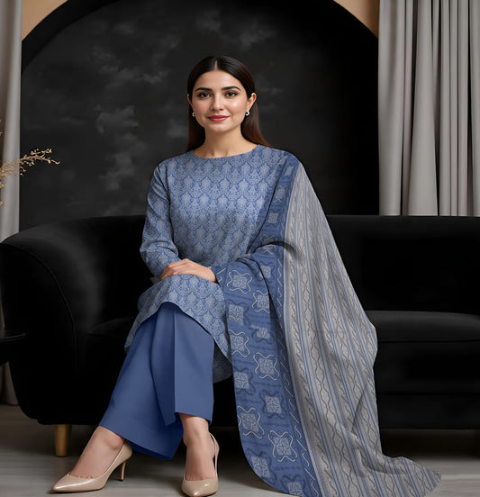 Unstitched Printed Lawn 3 Piece