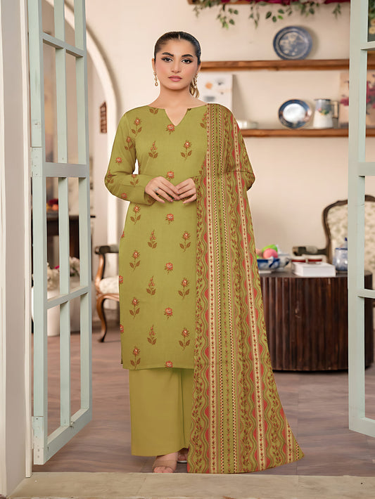Unstitched Printed Lawn 3 Piece