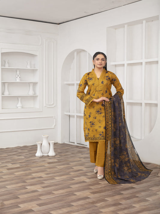 Unstitched Printed Lawn 3 Piece