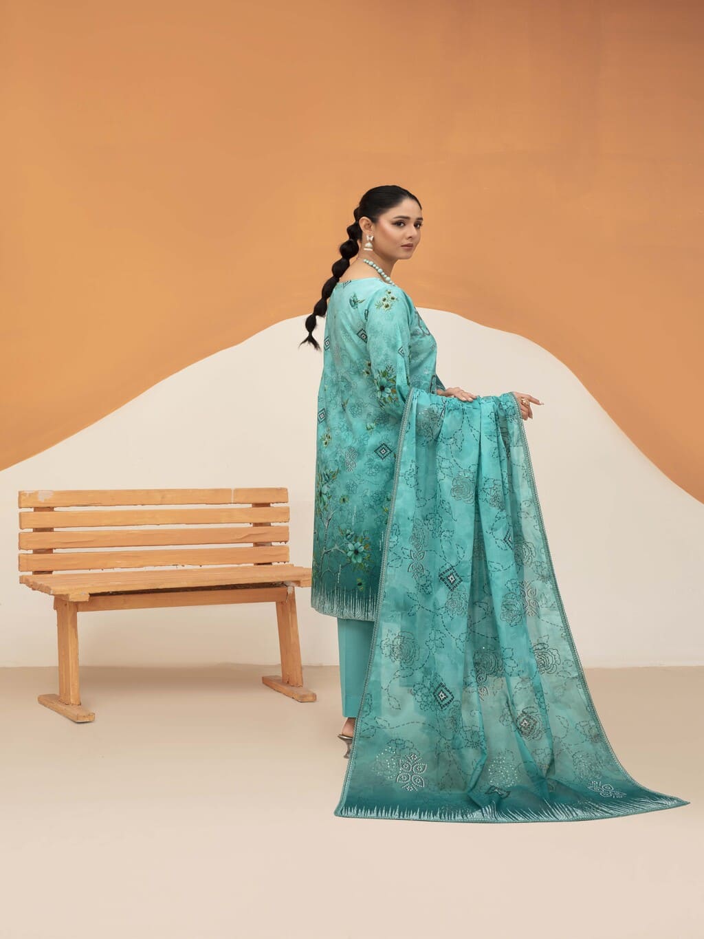 Unstitched Printed Lawn 3 Piece