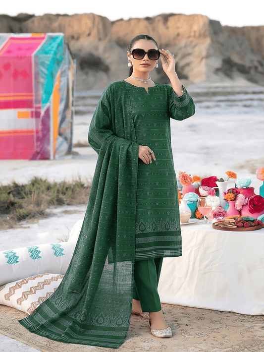Jacquard Brosha Bana Dora 3 Piece Lawn Suit-Unstitched