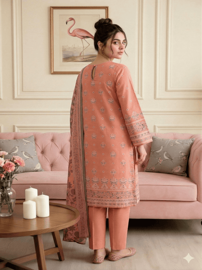 Unstitched Printed Lawn 3 Piece Suit