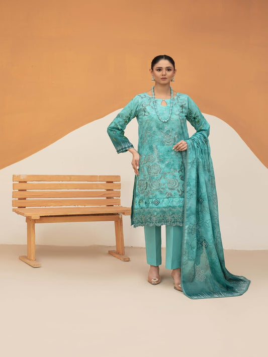 Unstitched Printed Lawn 3 Piece