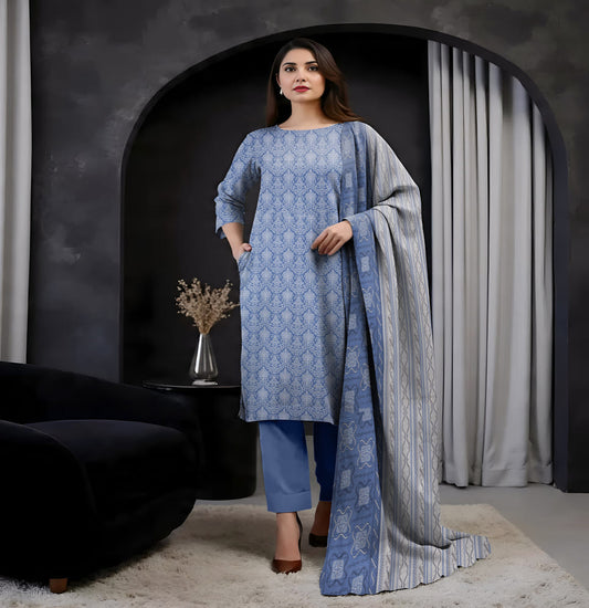 Unstitched Printed Lawn 3 Piece