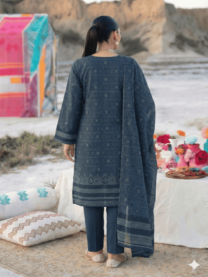 Jacquard Brosha Lawn 3 Piece Suit Unstitched