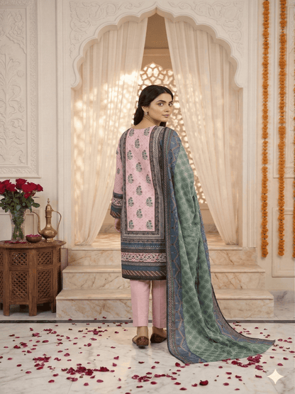 Unstitched Printed Lawn 3 Piece