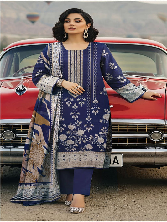Unstitched Printed Lawn 3 Piece Suit