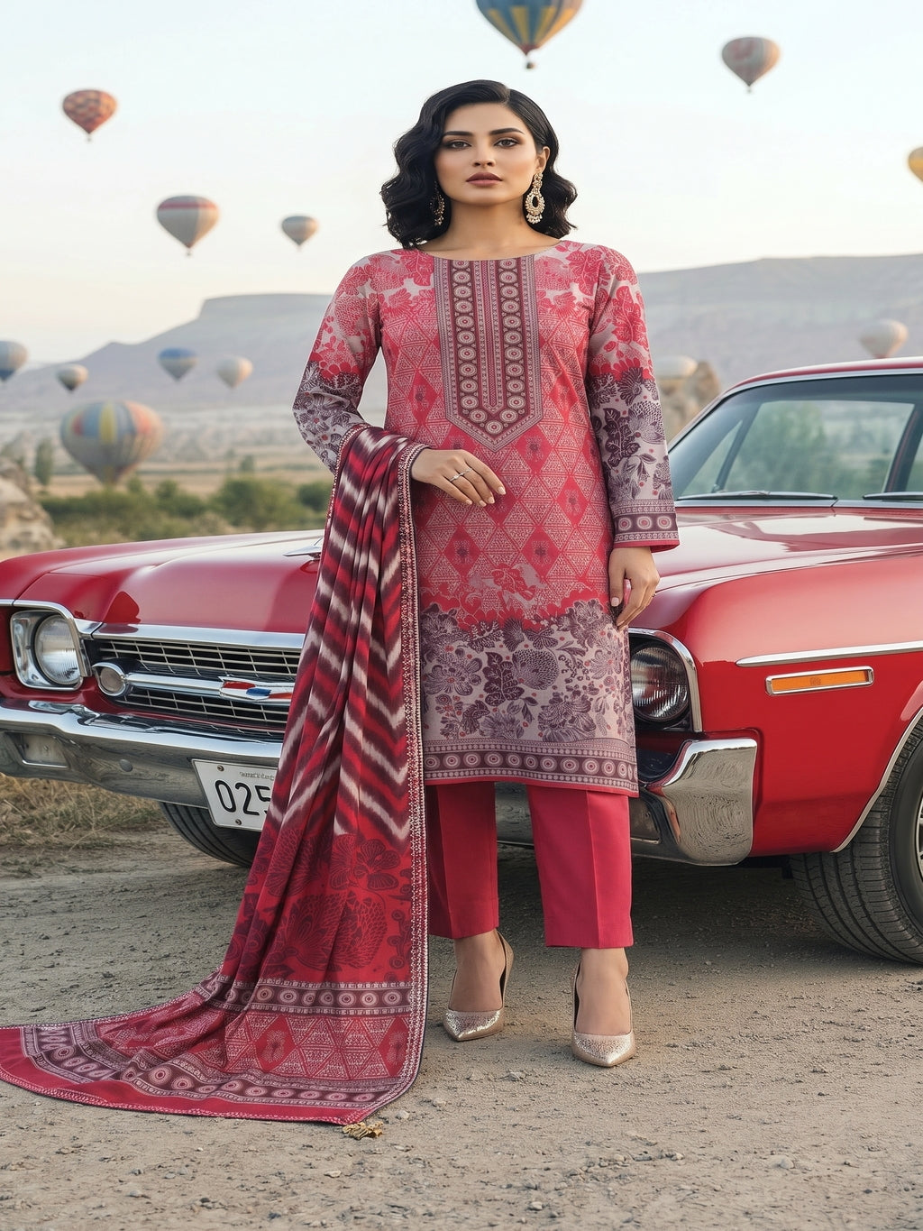 Unstitched Printed Lawn 3 Piece Suit